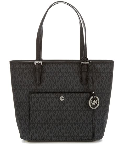 michael kors jet set signature tote black circle|michael kors large luggage sets.